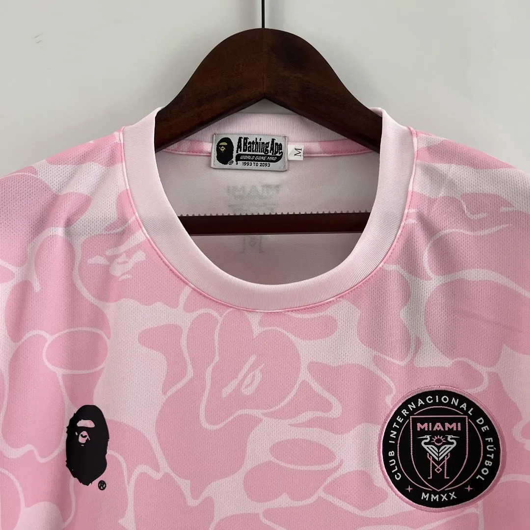 23-24 Inter Miami x Bape Limited Pink Shirt Special Edition Kit