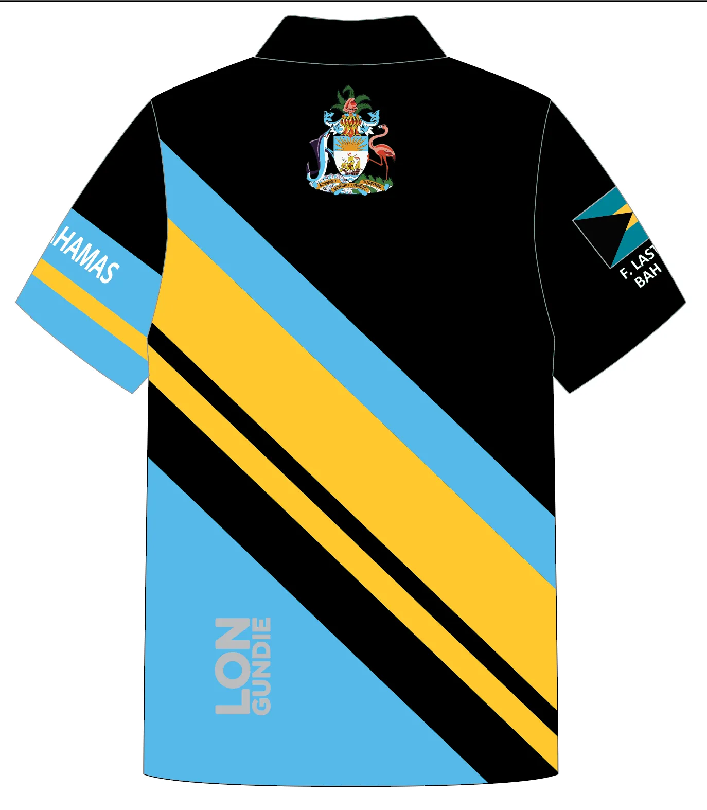 ADULT POLO SHIRT TOP SHORT SLEEVE BLUE | TEAM BAHAMAS | PSNLZ'D