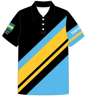 ADULT POLO SHIRT TOP SHORT SLEEVE BLUE | TEAM BAHAMAS | PSNLZ'D