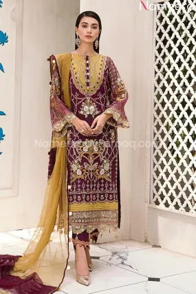 Agha Noor Pakistani Party Wear in Plum Color #PF63