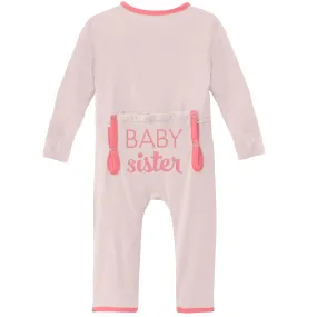 Applique Coverall With Zipper in Macaroon Baby Sister