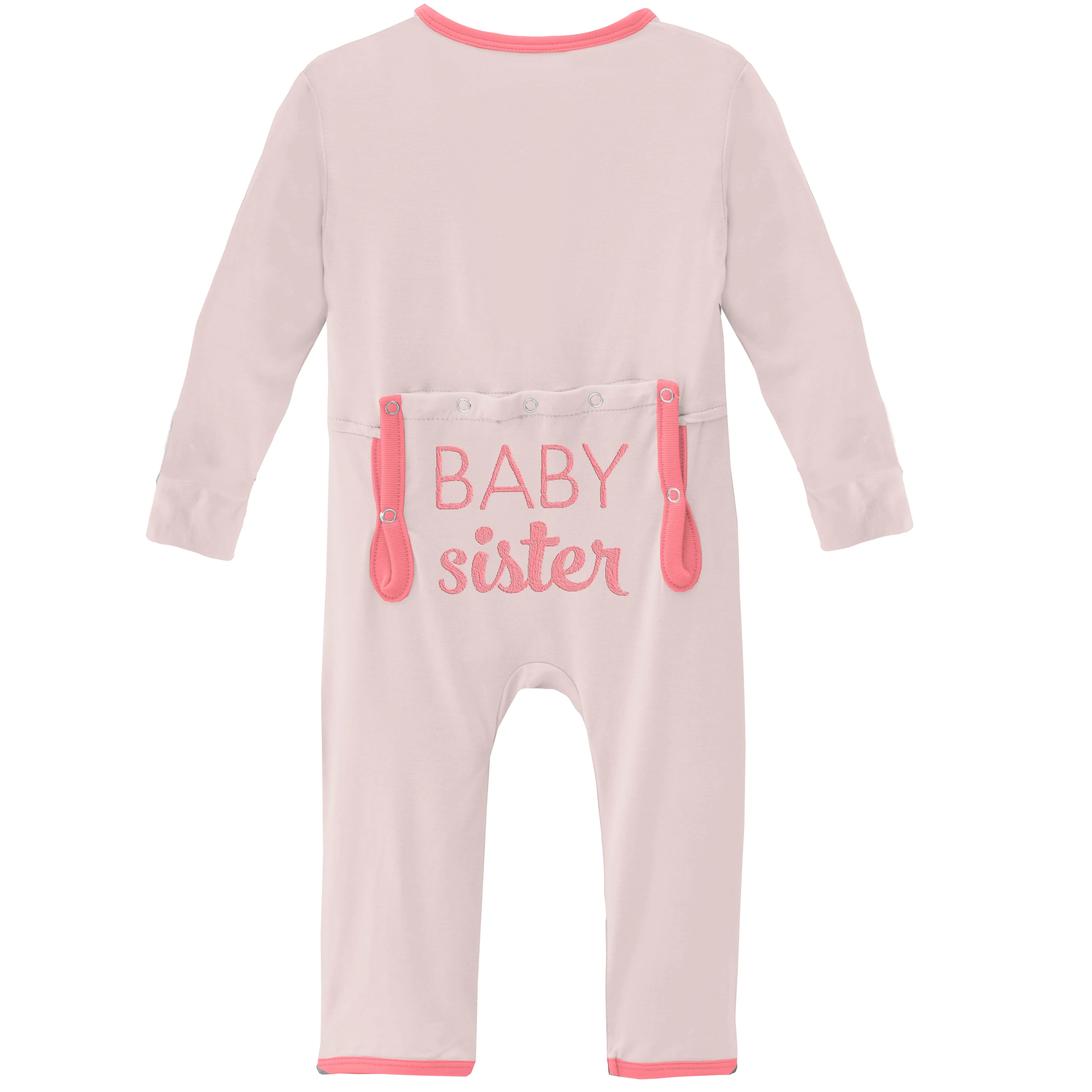 Applique Coverall With Zipper in Macaroon Baby Sister