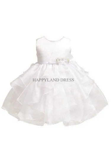 B808 Satin with Organza Ruffle Dress (3 Diff. Colors)