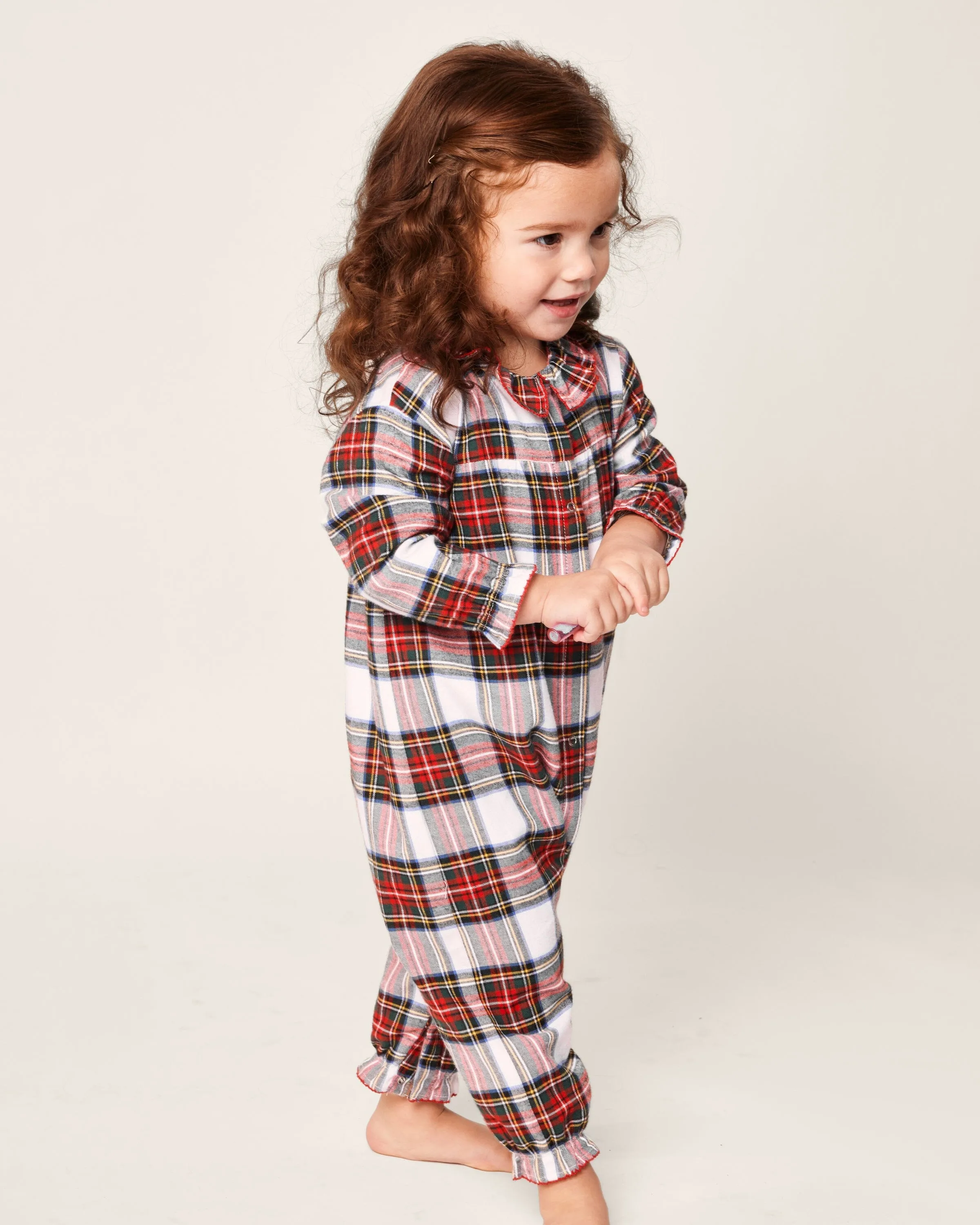 Baby's Twill Madeline Romper | Balmoral Tartan