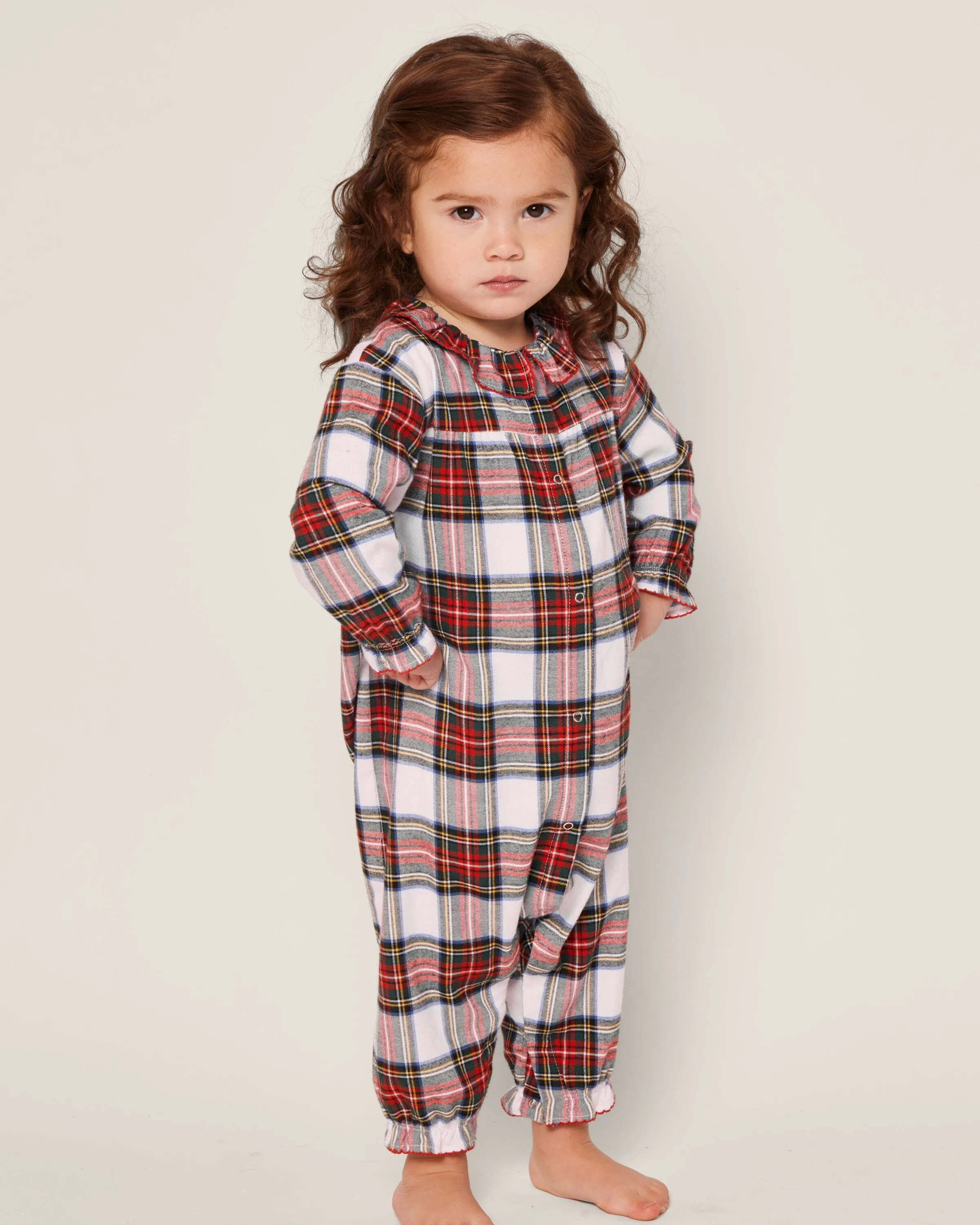 Baby's Twill Madeline Romper | Balmoral Tartan