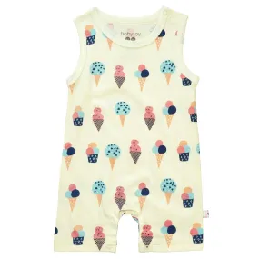 babysoy Inc - Babysoy Pattern Prints Tank Romper - Ice Cream