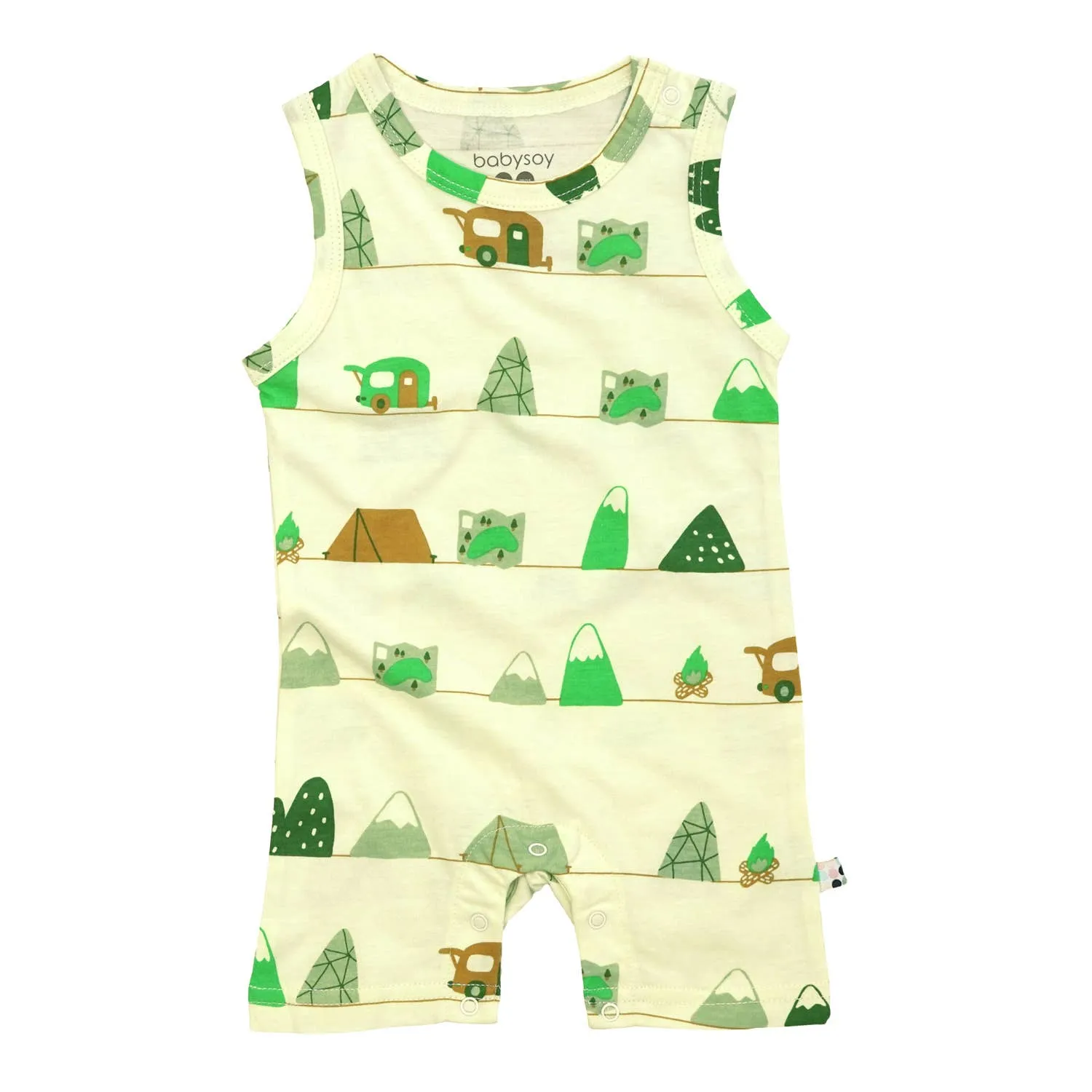 babysoy Inc - Babysoy Pattern Prints Tank Romper - Mountain