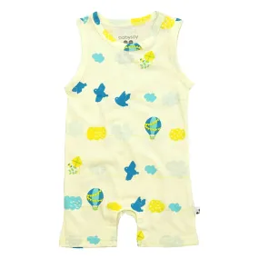 babysoy Inc - Babysoy Pattern Prints Tank Romper - Sky
