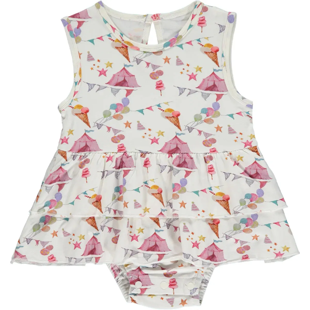 Bamboo Ruffled Romper Dress - Vintage Carnival