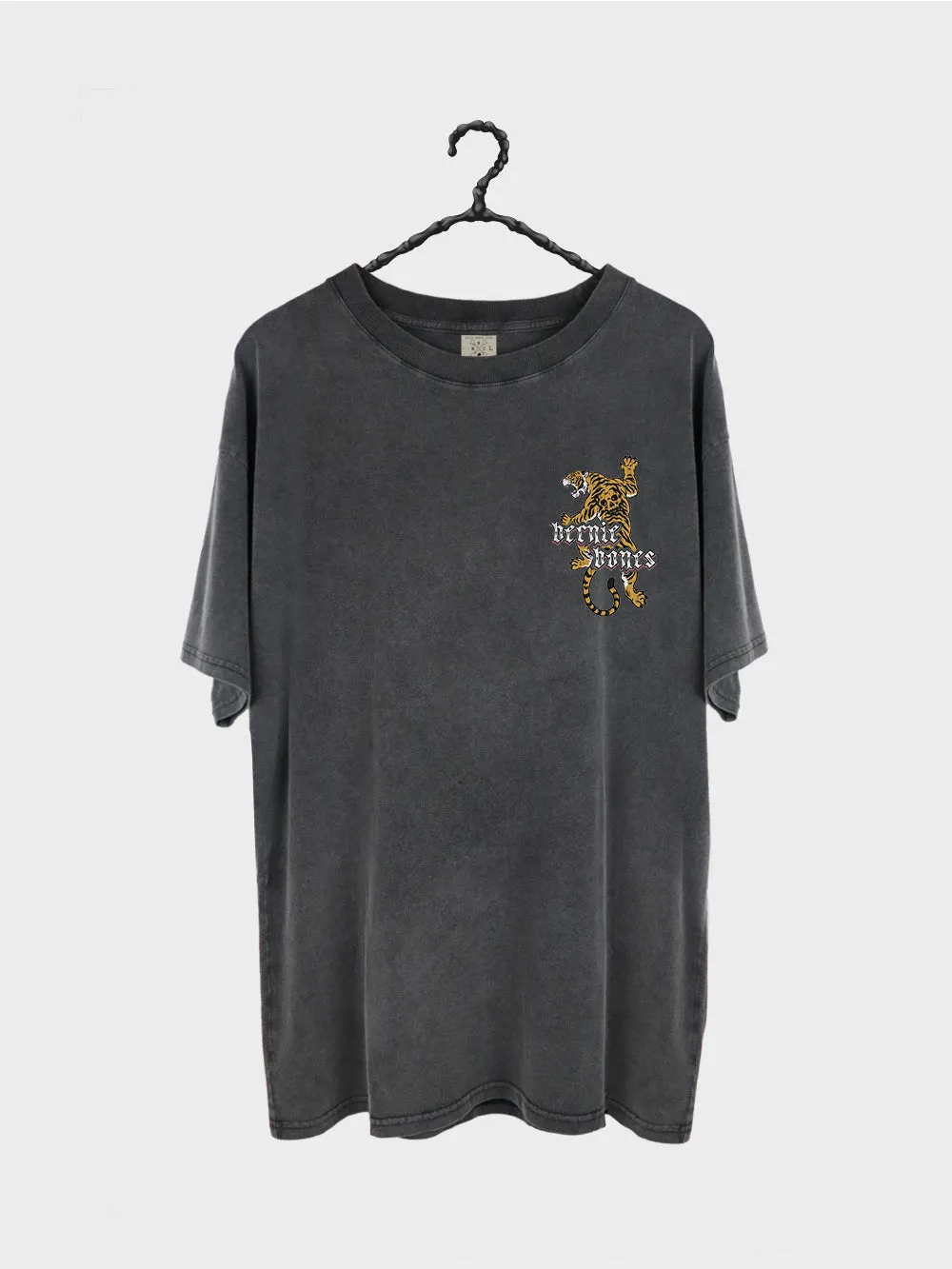 Bernie x Bones Tiger Scratch Tee - Washed Black