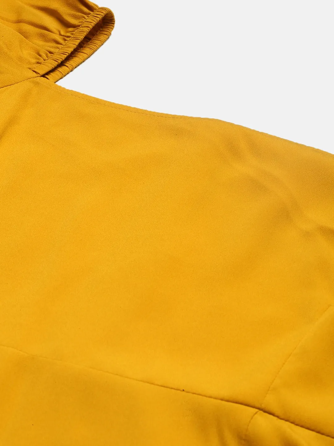 Berrylush Women Solid Yellow Square Neck Maxi Dress