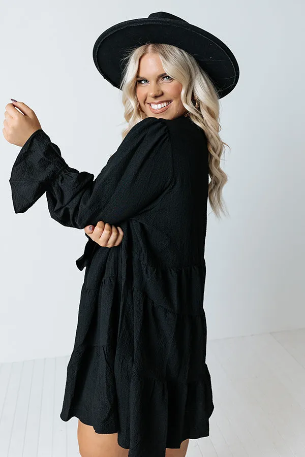 Beyond Blessed Babydoll Dress In Black Curves