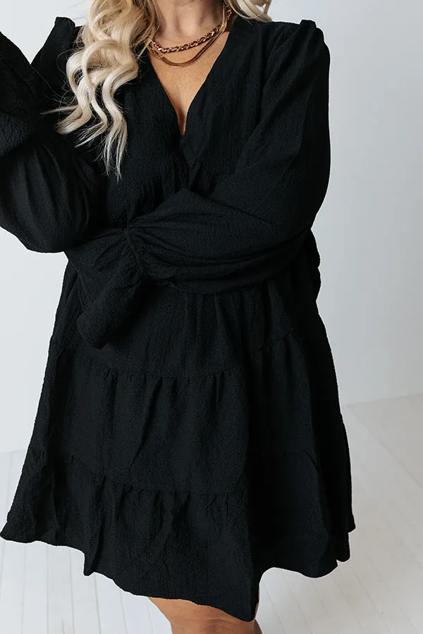 Beyond Blessed Babydoll Dress In Black Curves