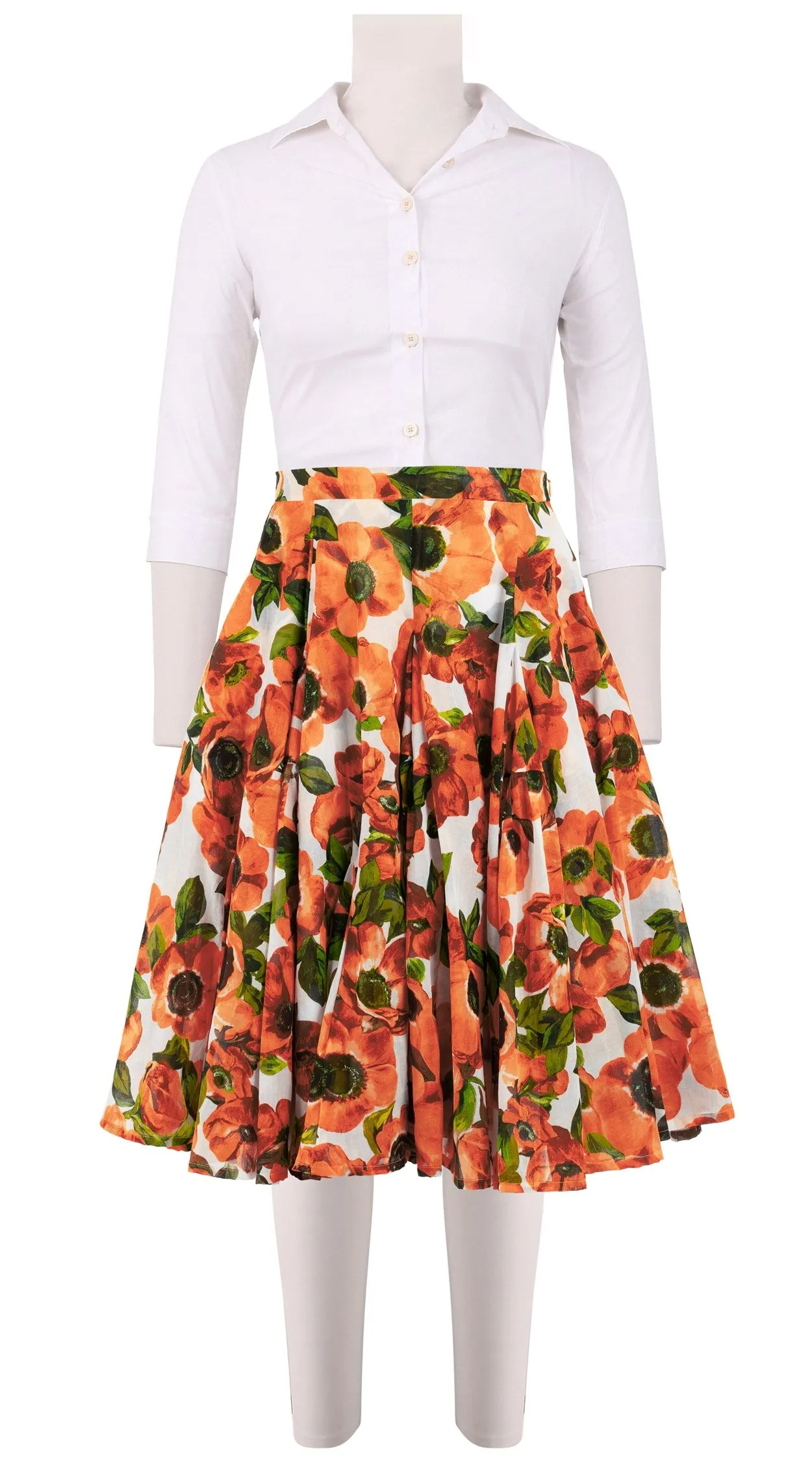 Birdy Skirt #2 Cotton Musola (Anemone Fokker Small White)