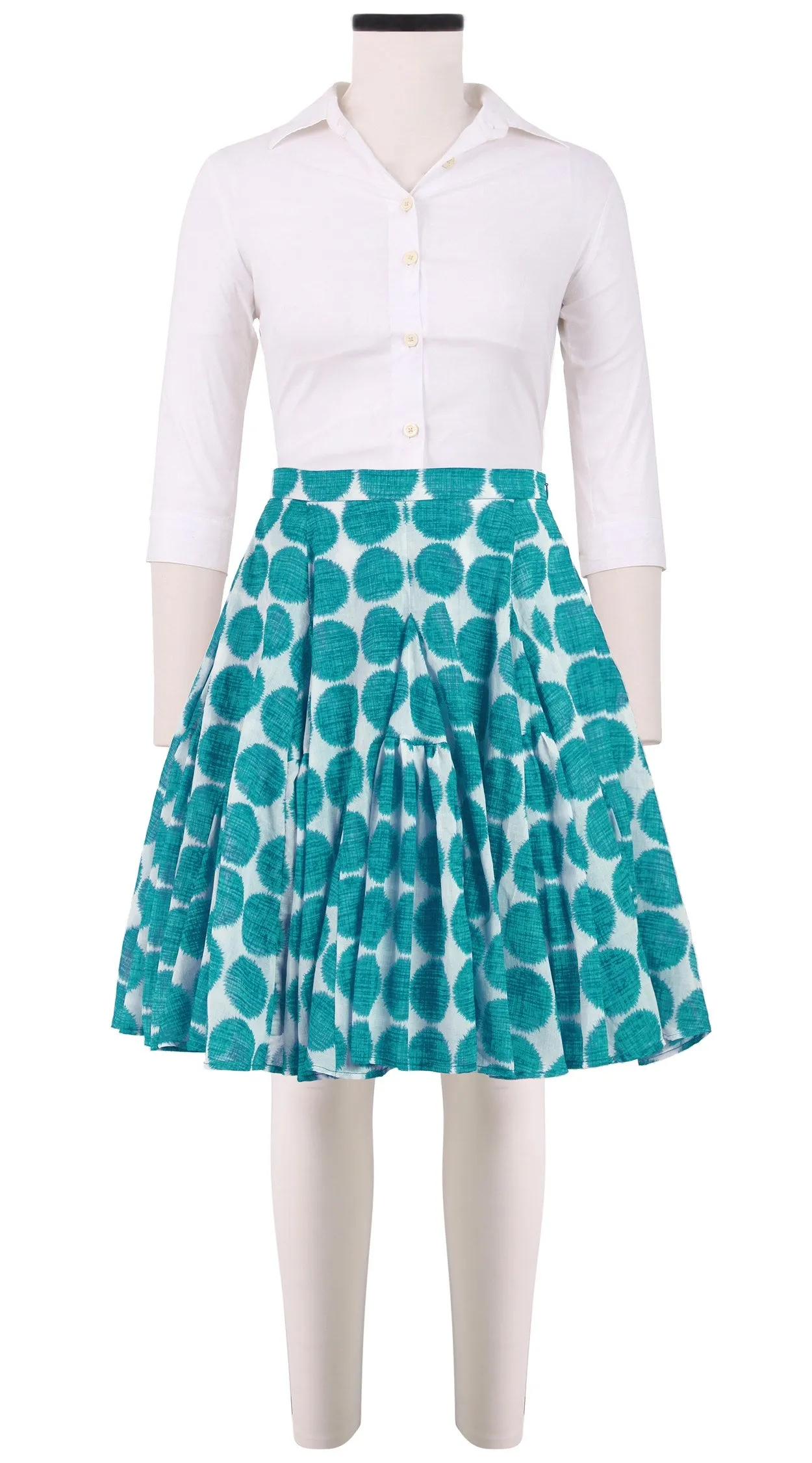 Birdy Skirt #2 Petite Length Cotton Musola (Fuzzy Dots Small)