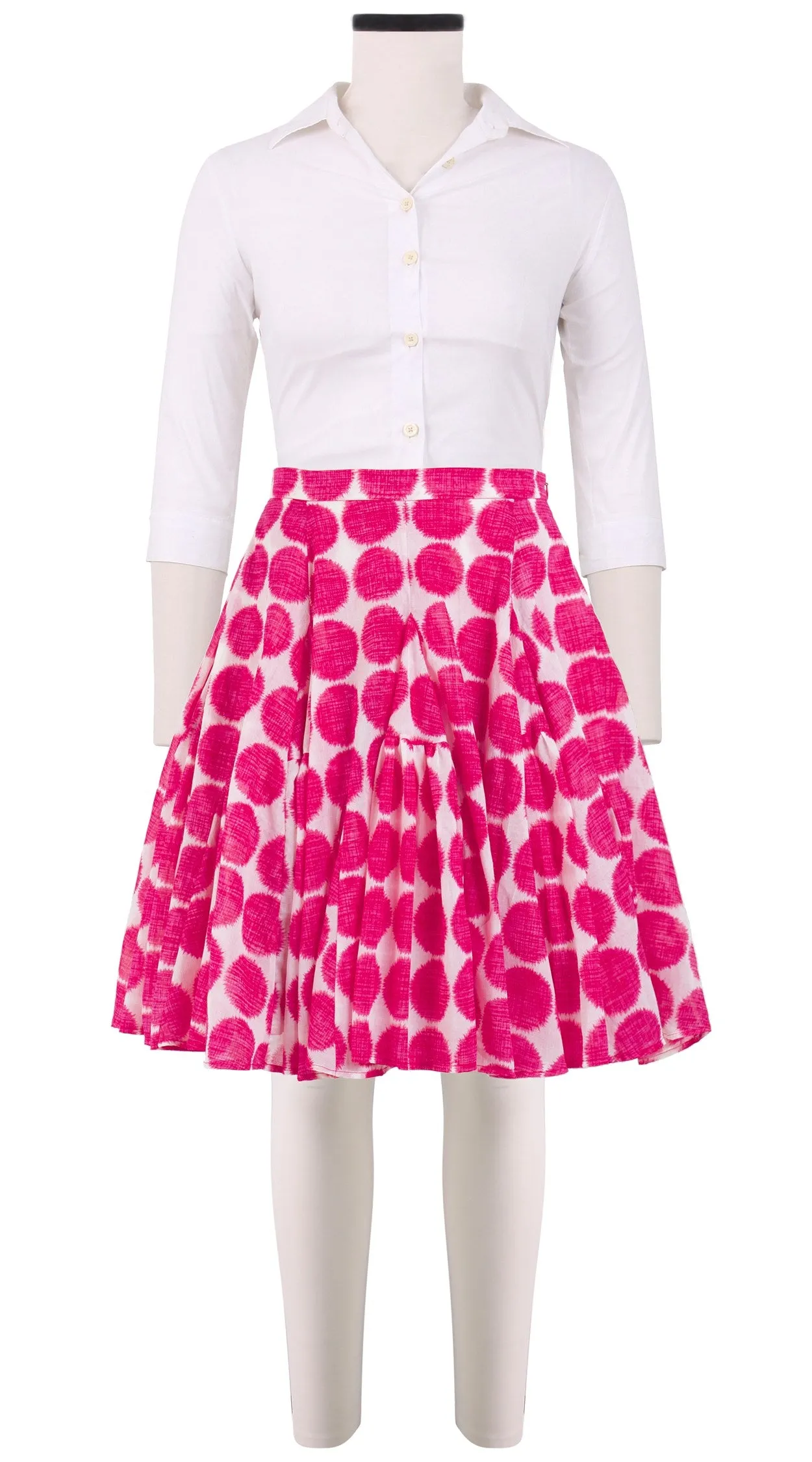 Birdy Skirt #2 Petite Length Cotton Musola (Fuzzy Dots Small)