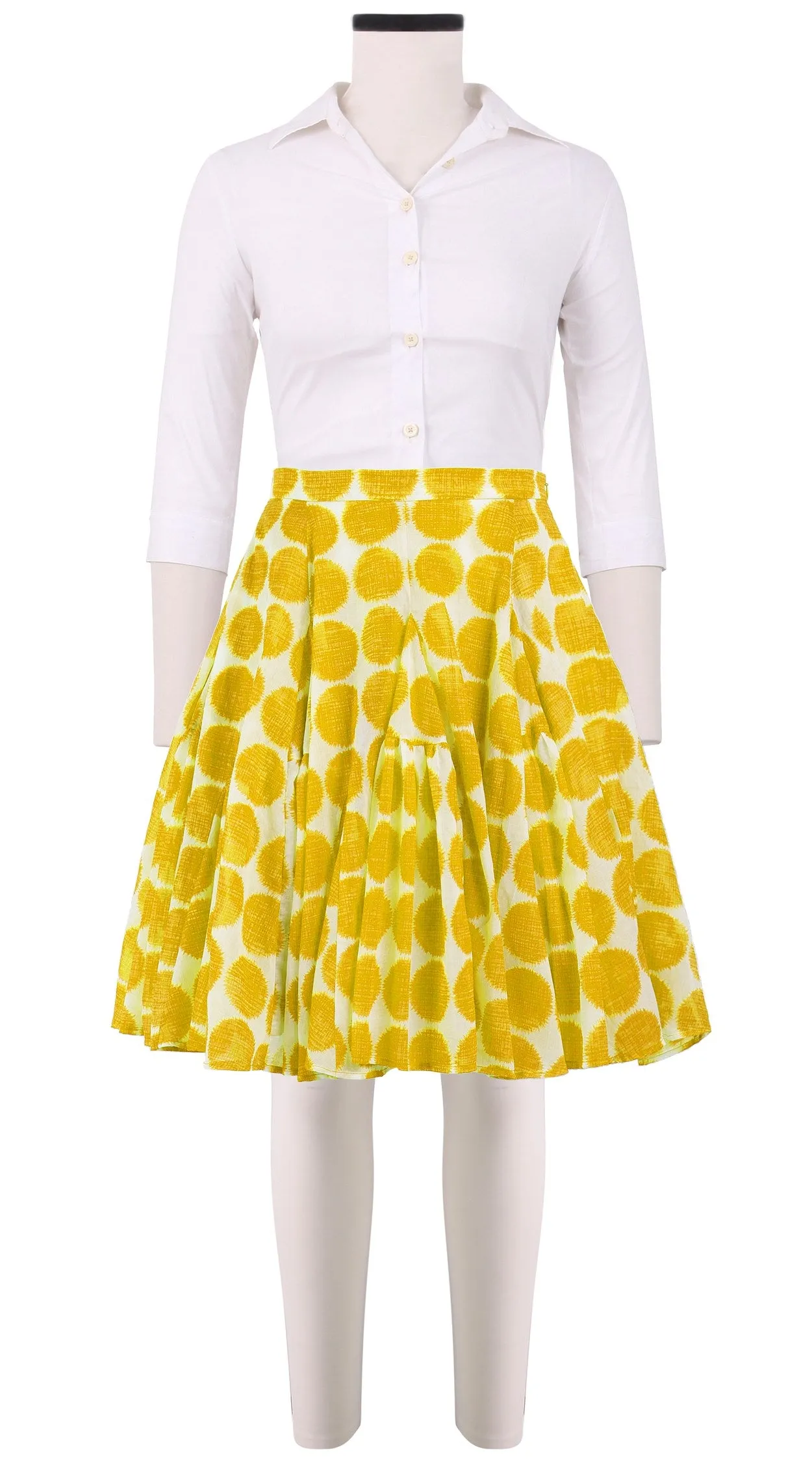 Birdy Skirt #2 Petite Length Cotton Musola (Fuzzy Dots Small)