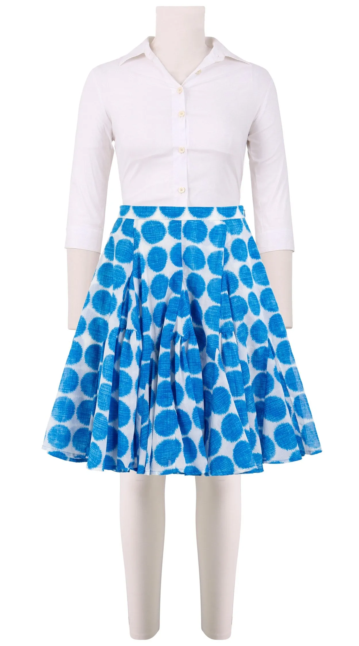 Birdy Skirt #2 Petite Length Cotton Musola (Fuzzy Dots Small)