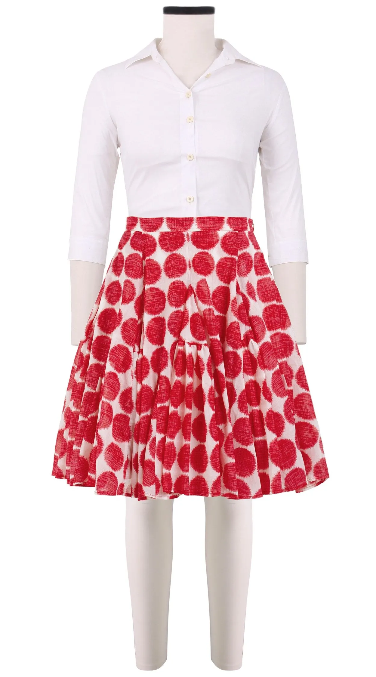 Birdy Skirt #2 Petite Length Cotton Musola (Fuzzy Dots Small)