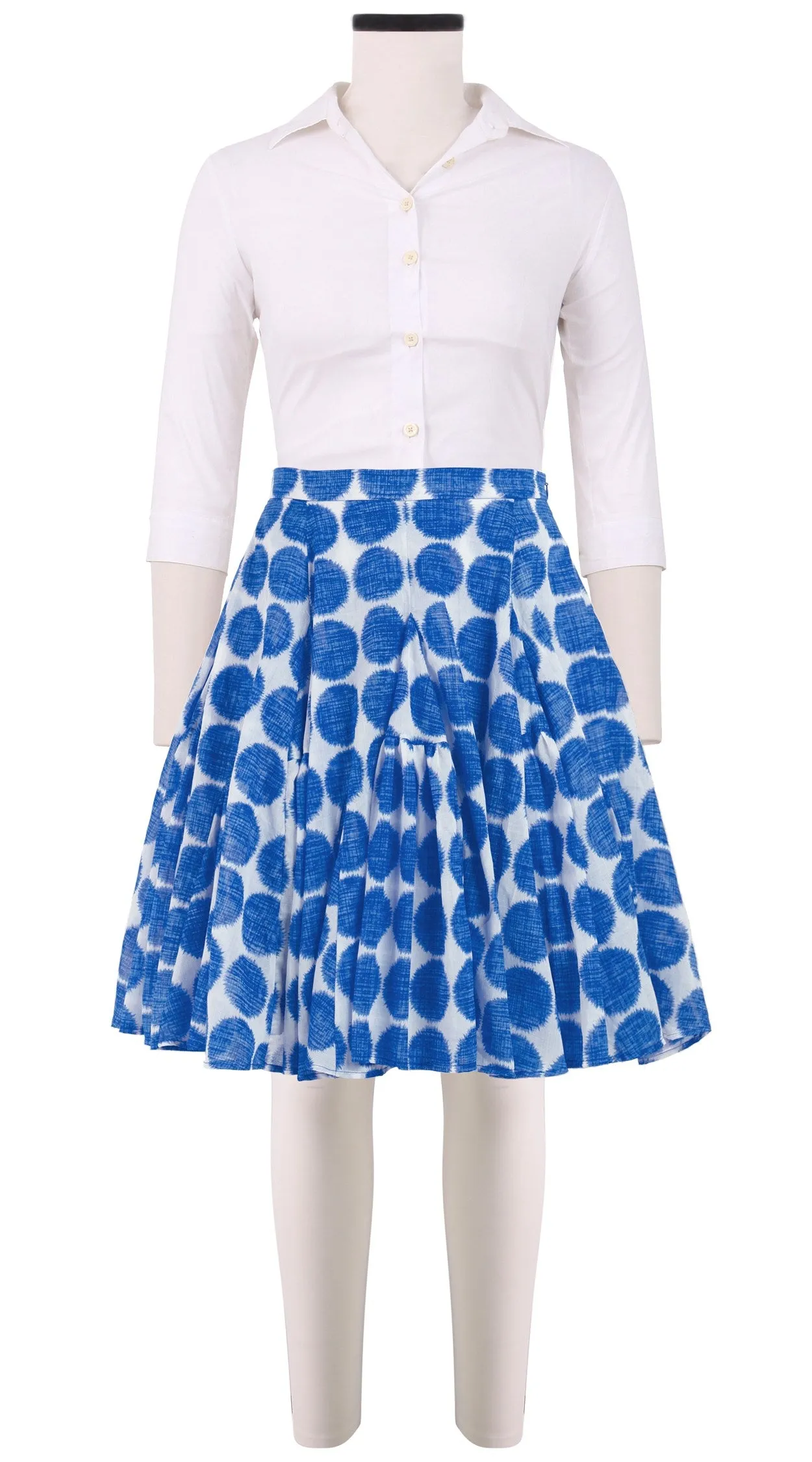 Birdy Skirt #2 Petite Length Cotton Musola (Fuzzy Dots Small)