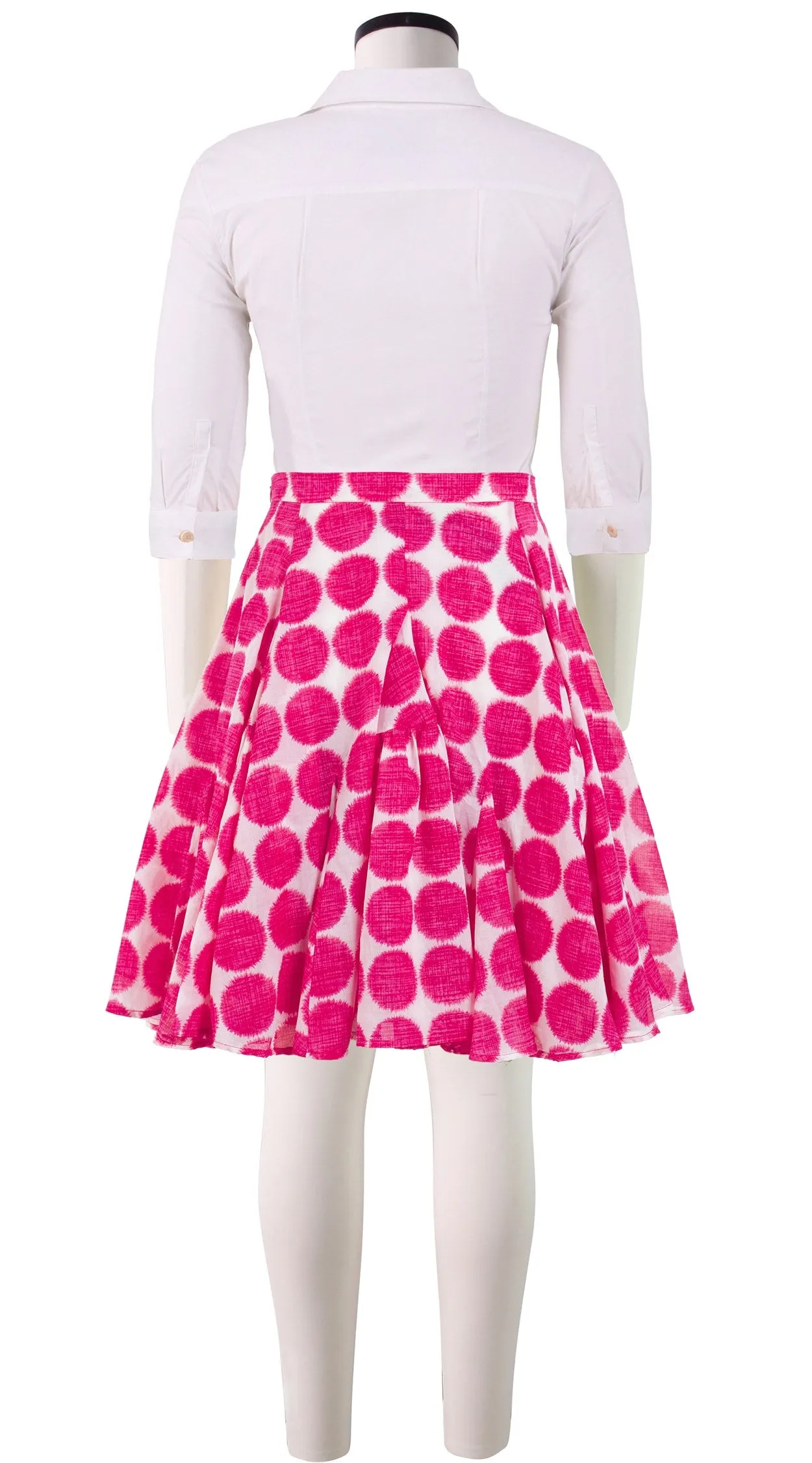Birdy Skirt #2 Petite Length Cotton Musola (Fuzzy Dots Small)
