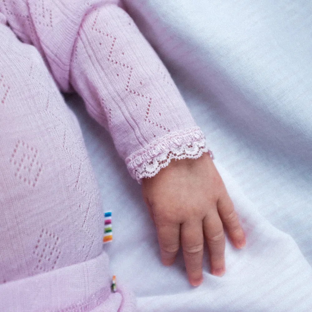 Body - Long Sleeve - Wool & Silk - Pointelle - Soft Rose