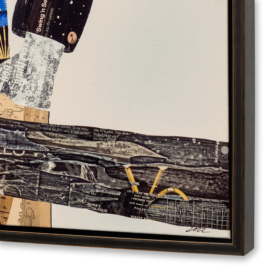 BOURBON AND BOOTS canvas print with float frame