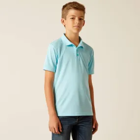 Boy's Ariat Tek Ss Polo Aqua