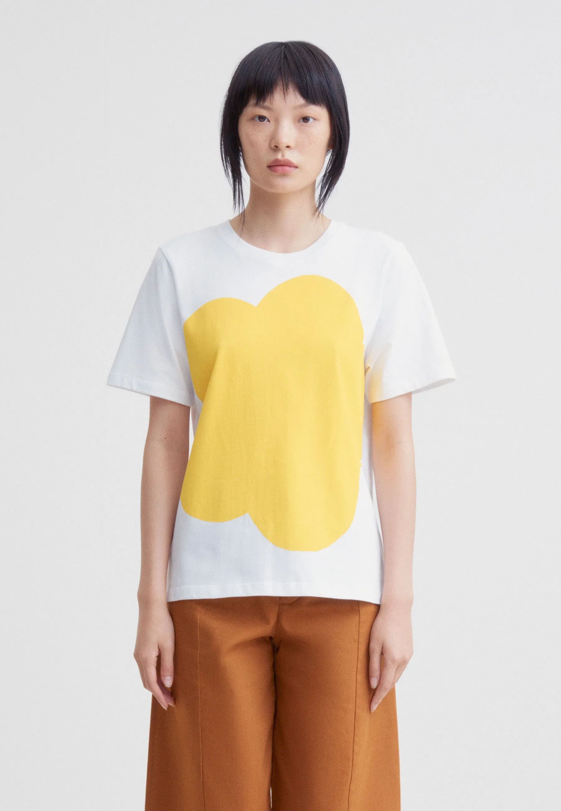 Building Block Big Flower T-Shirt - white/yellow
