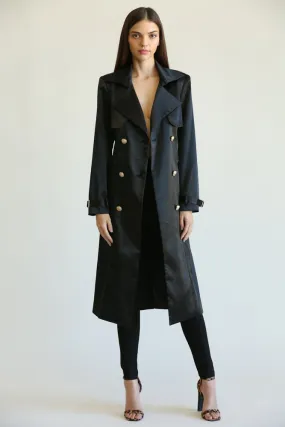 Carla Satin Fabric Trench Coat