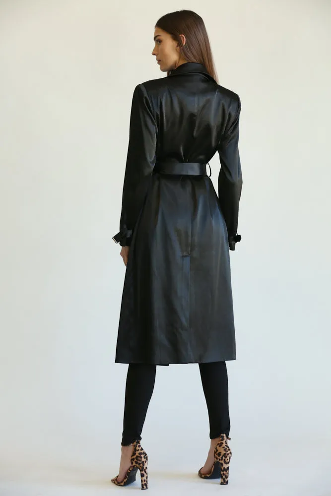 Carla Satin Fabric Trench Coat