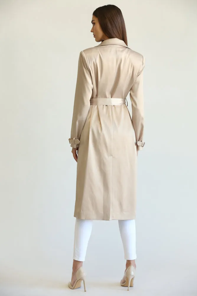 Carla Satin Fabric Trench Coat