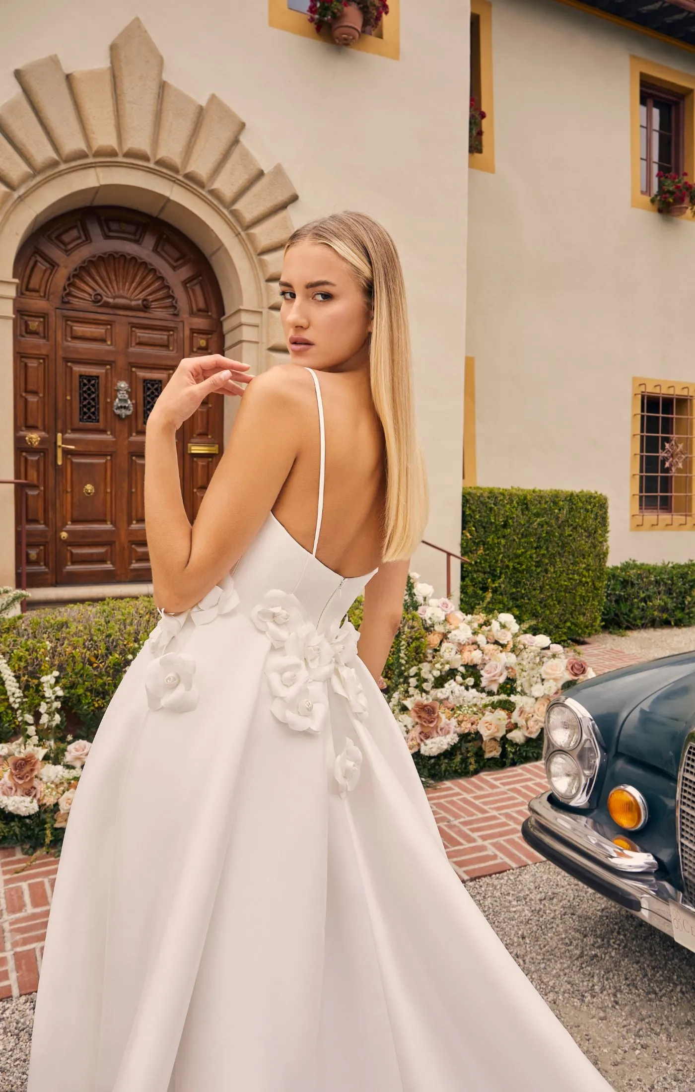 Casablanca Bridal 2556 Bellisima A-Line Spaghetti Strap V-Neck Slit Train Wedding Gown