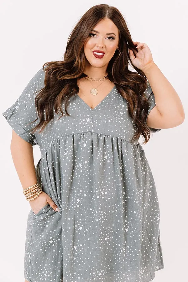 Casual Occasion Babydoll Dress In Light Forest   Curves