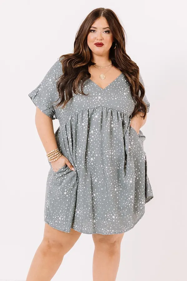 Casual Occasion Babydoll Dress In Light Forest   Curves