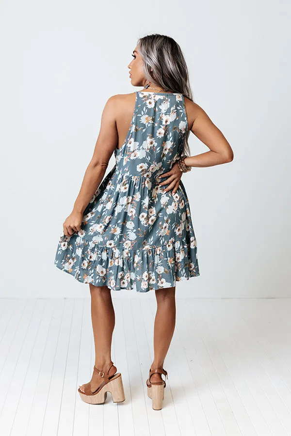 Chasing Butterflies Babydoll Dress In Slate