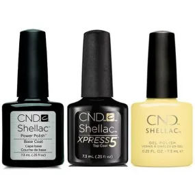 CND - Shellac Xpress5 Combo - Base, Top & Jellied (0.25 oz)