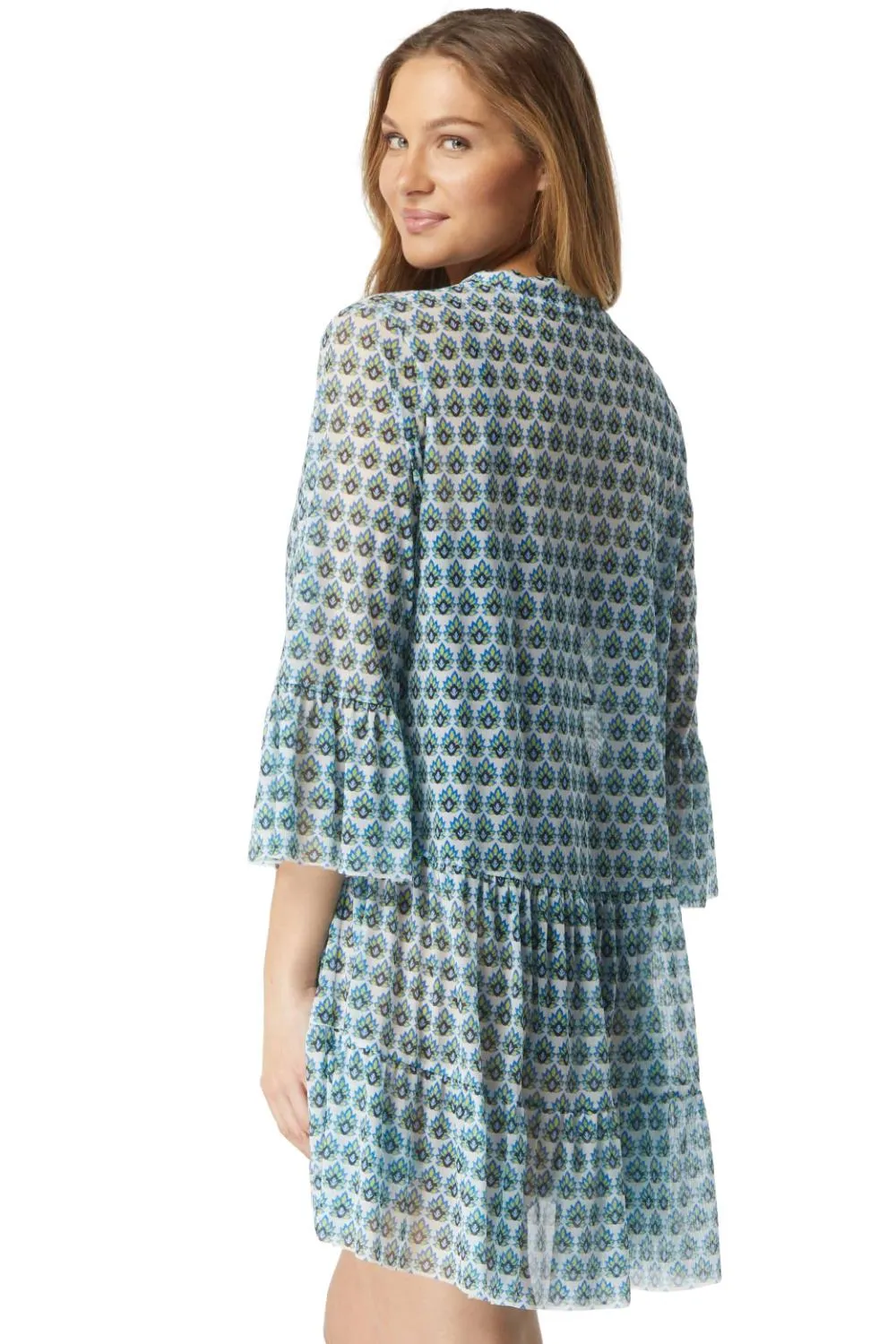 Coco Reef Island Lotus Enchant Cover Up Dress, White Multi (U2A295)