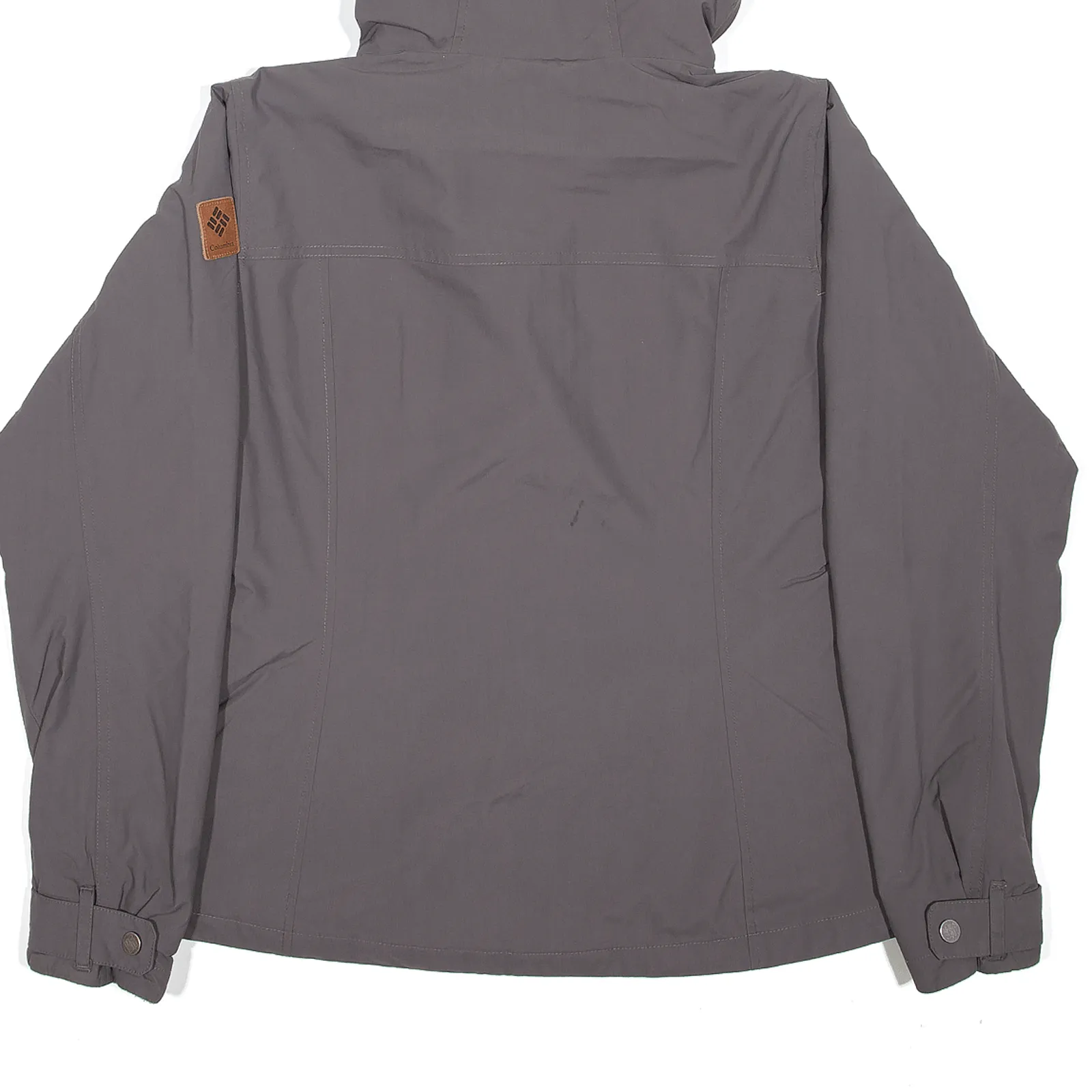 COLUMBIA Faux Fur Trim Fleece Hood Parka Coat Grey Womens M