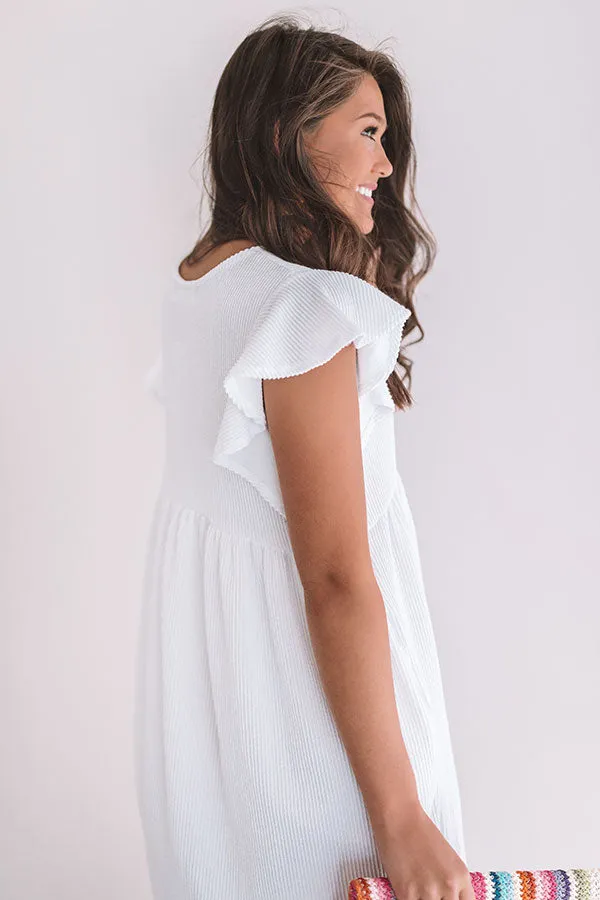 Confetti And Twirls Babydoll Dress In White