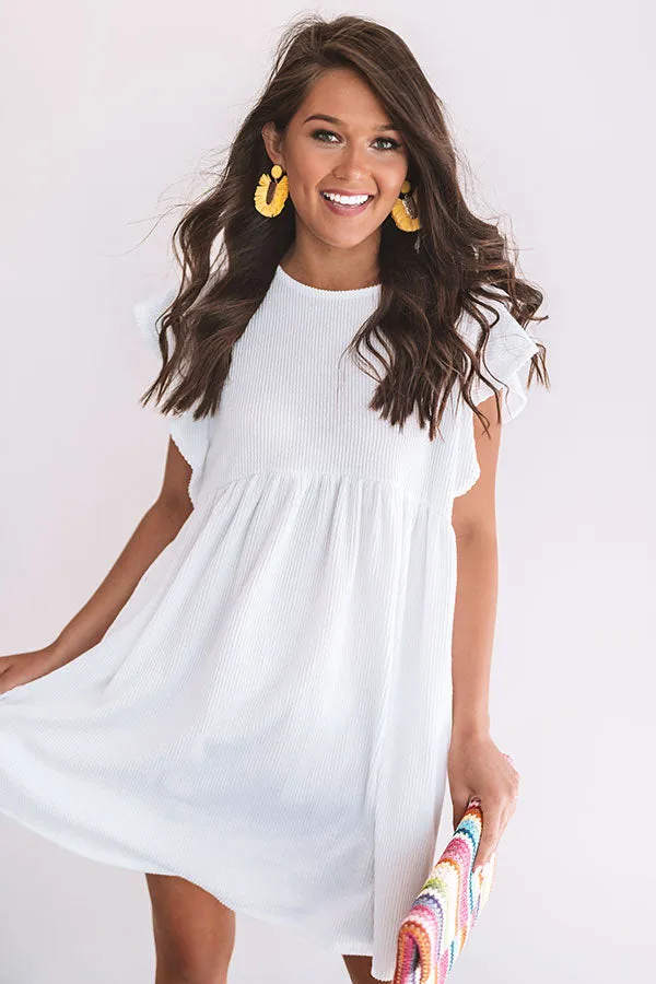 Confetti And Twirls Babydoll Dress In White