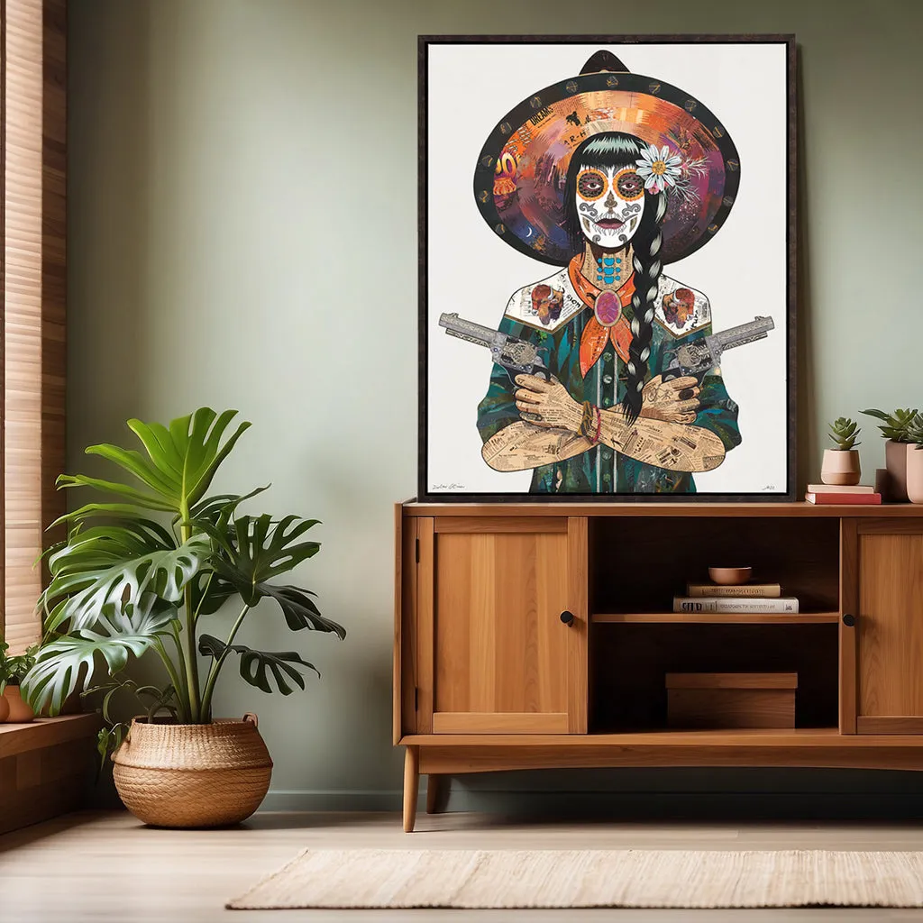 COSMIC BISON canvas print with float frame