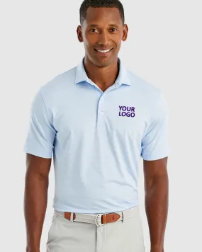 Custom Johnnie O Mens Lyndon Striped Polo JMPO2010 Gulf Blue