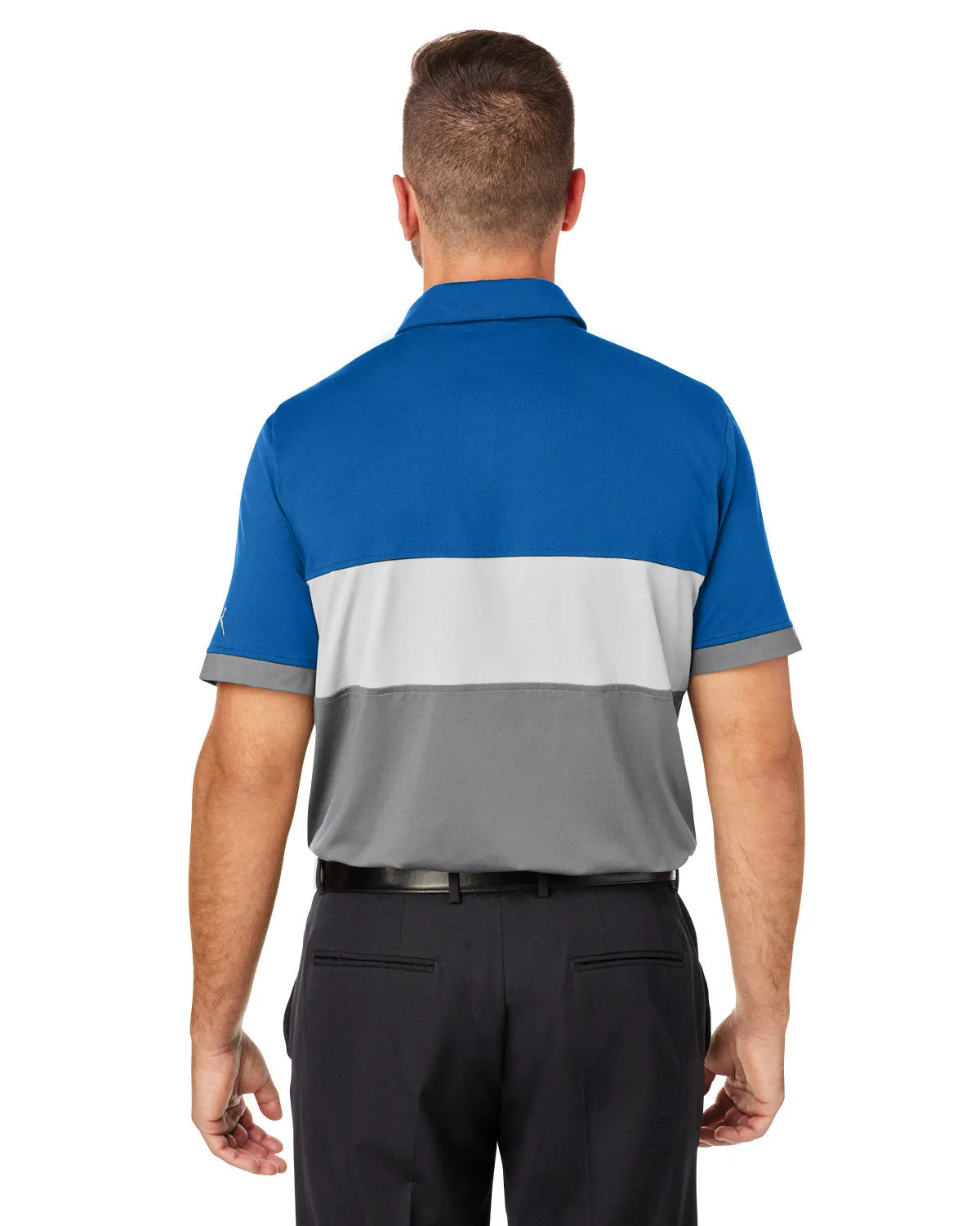 Custom Puma Men's Cloudspun Highway Polo, Bright Cobalt