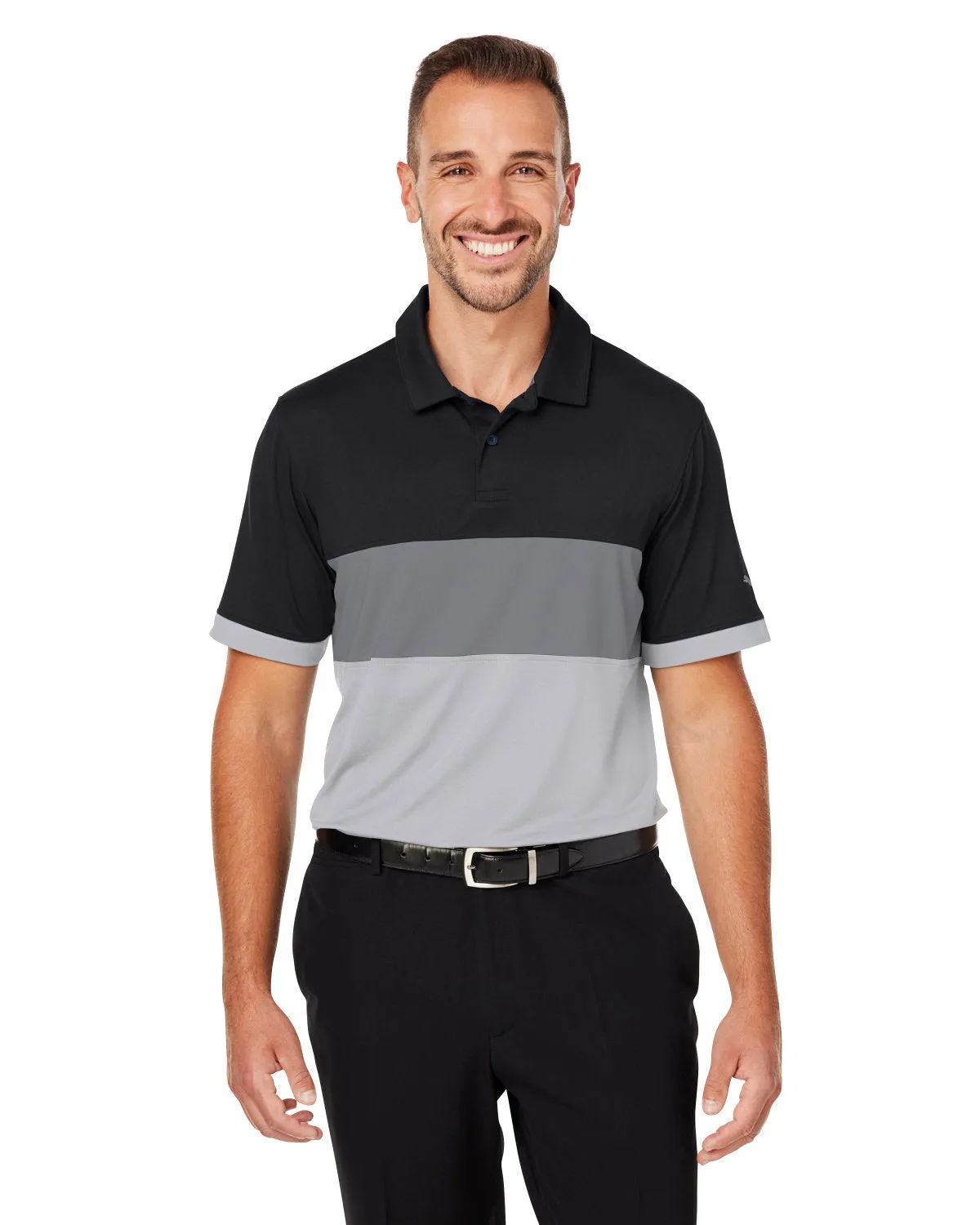 Custom Puma Men's Cloudspun Highway Polo, Puma Black