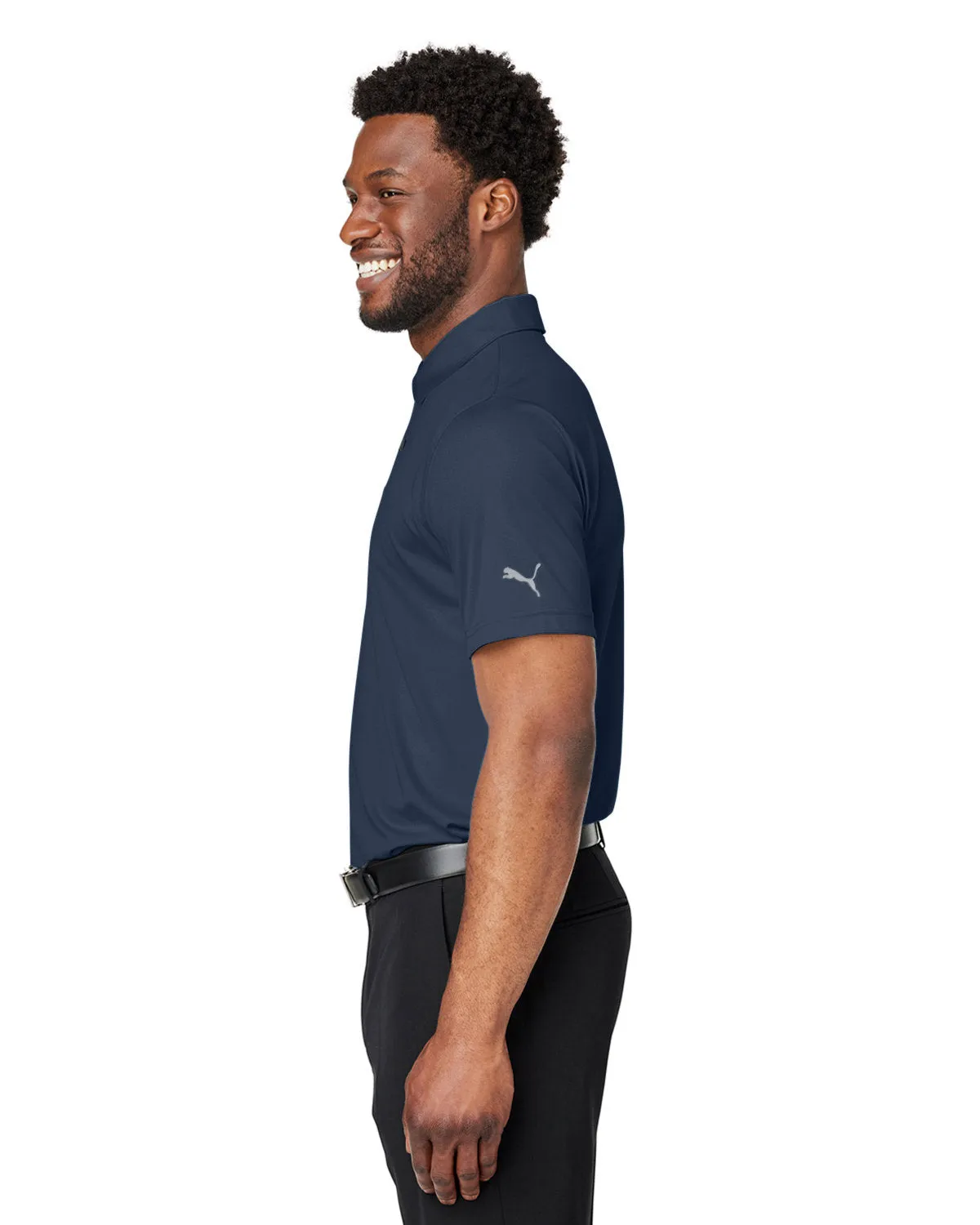 Custom Puma Men's Gamer Golf Polo, Navy Blazer