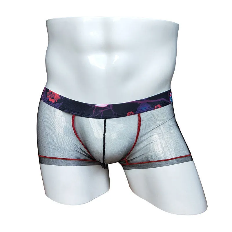 Deco Waist Floral Printed Transparent Boxer