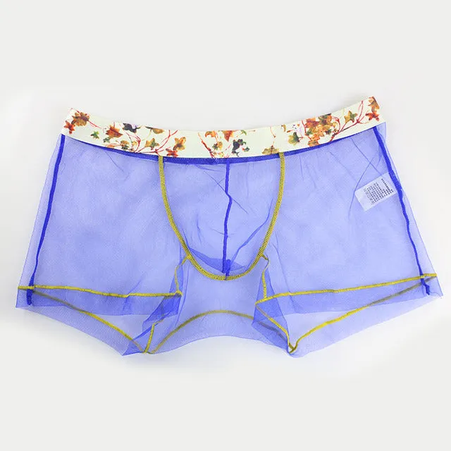 Deco Waist Floral Printed Transparent Boxer
