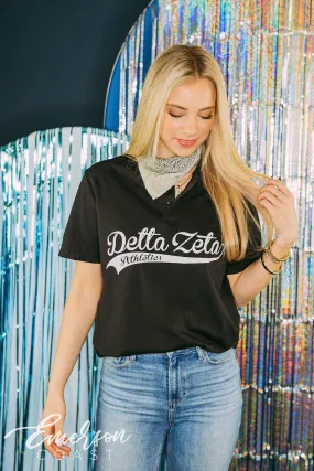 Delta Zeta Athletics Black Henley
