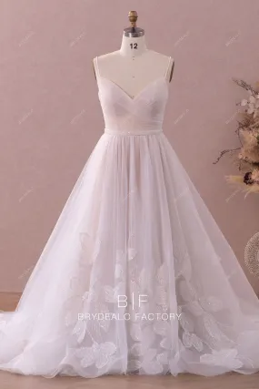 Designer Beaded Embroidered Chiffon Boho Pleated Tulle Nude Bridal Dress